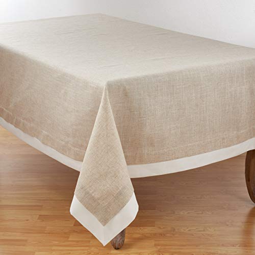 SARO LIFESTYLE Moldura Collection Double Layer Tablecloth 67 x 140 Natural