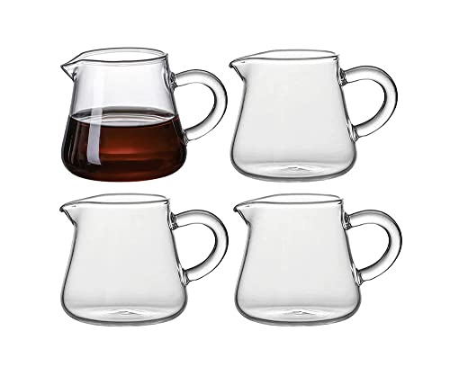 123Arts 4pcs Mini Glass PitchersCreamer Pitchers Milk Jugs Sauce Serving Pitchers2oz