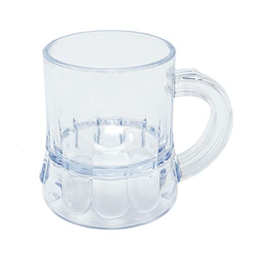 Mini Clear Plastic Beer Mug Shot Glasses 175 Tall  (12 Count)