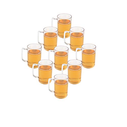 Mini Plastic Beer Mug 5 oz Unbreakable Tasting Glasses BPAfree Clear Juice Cups Suitable for Kids (Set of 9)