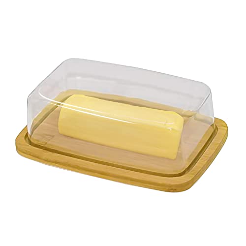 Butter Dish with Lid for Countertop Butter Container with Counter Plastic Covered Butter Saver for Refrigerator for West or East Coast Butter Easy to Use