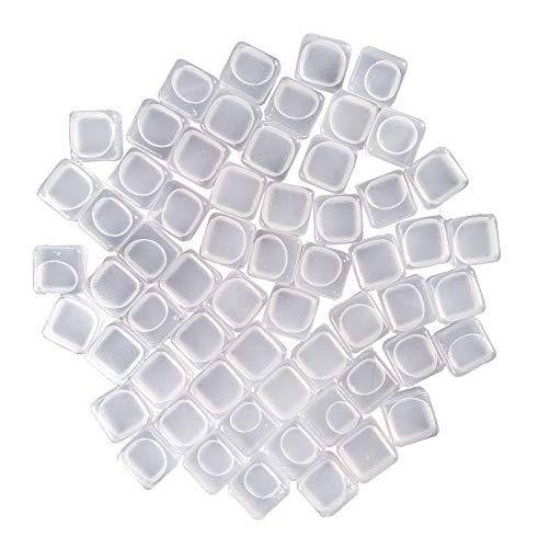 60 Pcs Reuable Ice Cubes White Clear Plastic Ice Cube to Keep Our drinks such as Lemon Wine Water Cool Longer Pretty for Party Wedding Filled With Pure Water