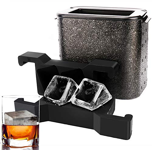 Large Clear Ice Cube Trays Ticent Crystal Clear Ice Cube Maker  Square Ice Mold Jumbo Clear Ice Cube for Whiskey  Cocktail