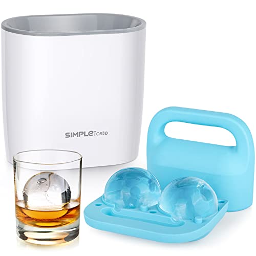 SIMPLETASTE Crystal Clear Ice Ball Maker Mold Plus 2 Ice Ball Storage Bags (12 Balls Available) BPAfree Silicone Large Sphere Ice Mold Ice Cube Tray for Whiskey Cocktail and Drinks