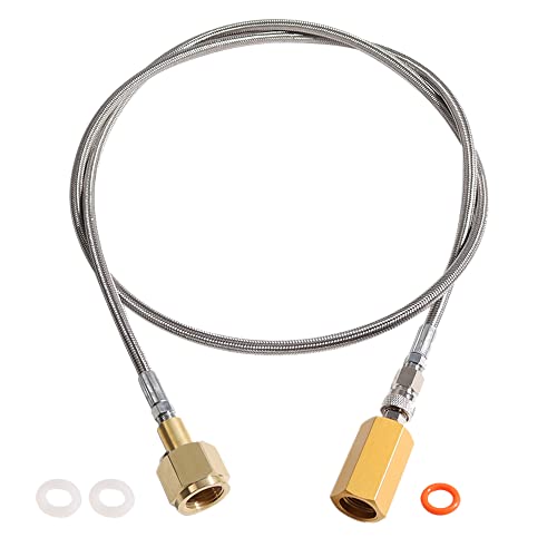 ReeYee CO2 Adapter Stainless Steel Braided Hose KitCGA320 to M181560infor the connection of soda Water Maker co2 cylinder series and large CO2 storage tanks