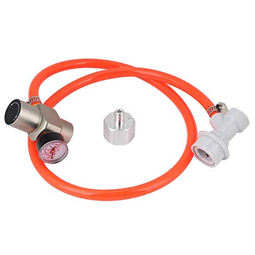 Tr21x4 CO2 Mini Gas Regulator Keg Stainless Steel Mini Gas Regulator Co2 Regulator Adapter Pressure Gauge Charger Kit Soda Accessories