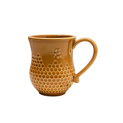 BeeHoneycomb Design Ceramic Coffee Mug Tea CupBrown