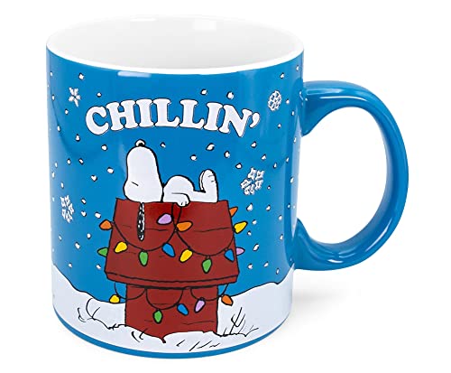 Peanuts SnoopyChillin Ceramic Mug  BPAFree Large Coffee Mugs and Cups for Beverages Home  Kitchen Essentials  Charlie Brown Gifts And Collectibles  Holds 20 Ounces