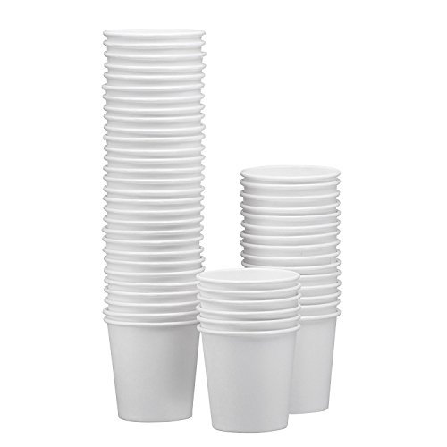 NYHI 50Pack White Paper Disposable Cups  HotCold Beverage Drinking Cup for Water Juice Coffee or Tea  Ideal for Water Coolers Party or Coffee On the Go (8 oz)