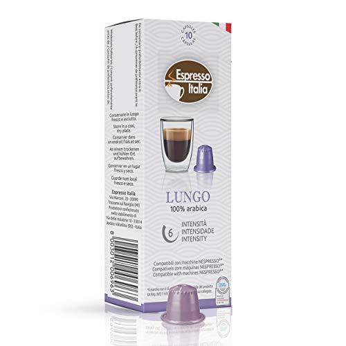 Espresso Italia Nespresso Compatible Capsules  200 Espresso Capsules for Nespresso machines Lungo Blend Italian Coffee Expresso Coffee Pods