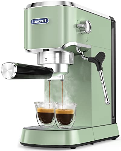 Espresso Machine Laekerrt 20 Bar Espresso Maker CMEP02 with Milk Frother Steam Wand Retro Home Expresso Coffee Machine for Cappuccino and Latte (Green) Gift for Coffee Lovers Mom Friend Family