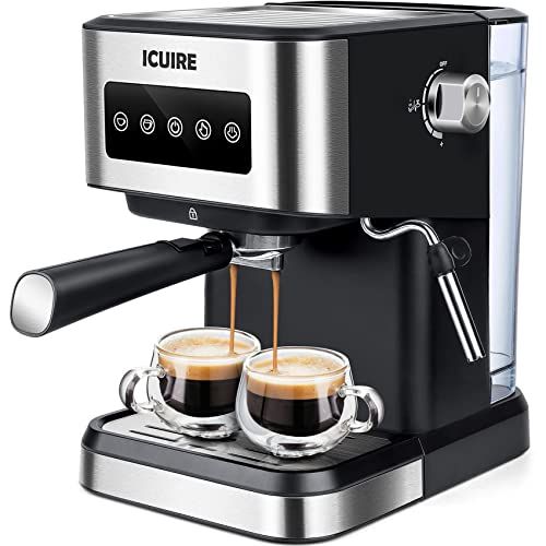 ICUIRE Espresso Machine 20 Bar SemiAutomatic Expresso Coffee Machine with Milk Frother Espresso and Cappuccino Maker 15L50oz Removable Water Tank 1050W Espresso Maker for Home Barista Office