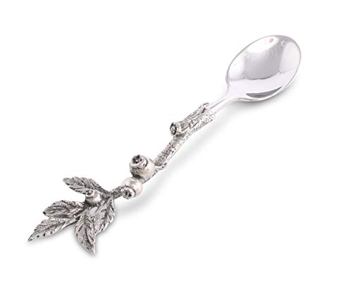 Vagabond House Pewter Metal Blueberry JamJellyFruitDip Spoon Coffee and Tea Service 55 inch Long