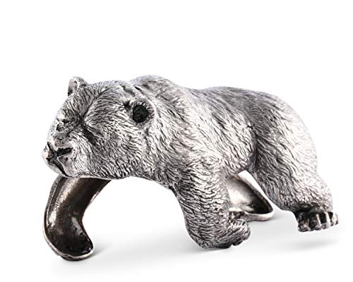 Vagabond House Pewter Sleeping Bear Napkin Ring Artisan Crafted Designer Ring 2 inch x 425 inch