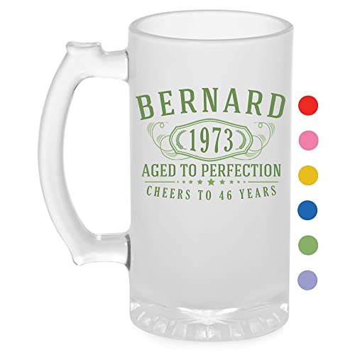 Personalized 16oz Frosted Glass Beer Mug Groomsmen Gift Best gift for Him Men Dad or Husband gift Retirement gift mancave décor Bernard Dye