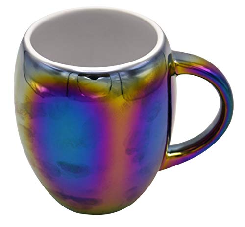 Island Dogs Oily Metallic Iridescent Multicolor Rainbow Mug