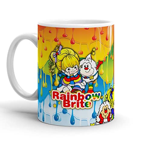 White Mugs Rainbow Tea Brite Christmas Birthday Cups Ceramic 11 Oz Coffee Mug Gifts For Fathers Day