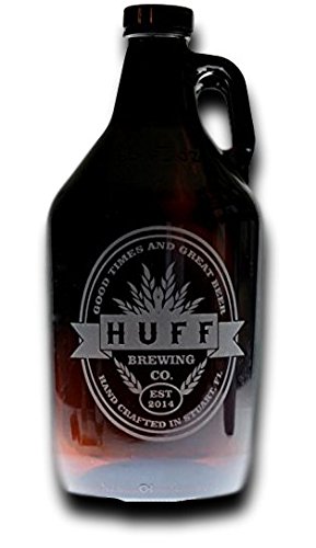 Custom Etched Beer Growler with Double Oval Middle Banner