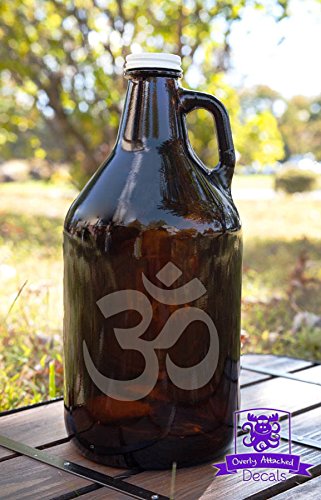 Om Symbol Etched Glassware Beer Growler Gift