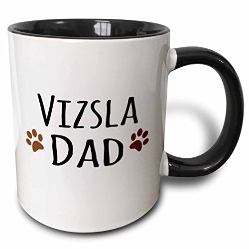 3dRose Vizsla Dog Dad Mug 11 oz Black