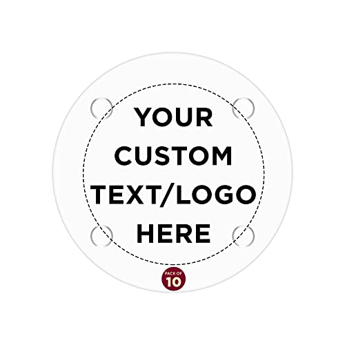 10 Round Glass Coasters Set  Customizable Text Logo  Glass Barware Elegant Durable  Clear
