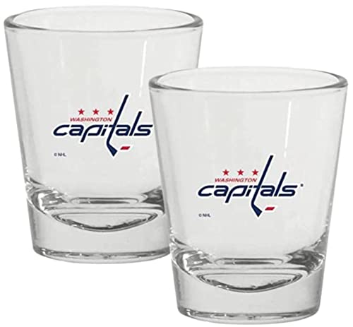Washington Capitals 15oz Round Team Logo Shot Glass Set (Qty 2 Glasses)