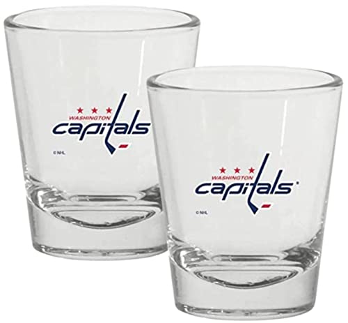 Washington Capitals 15oz Round Team Logo Shot Glass Set (Qty 2 Glasses)