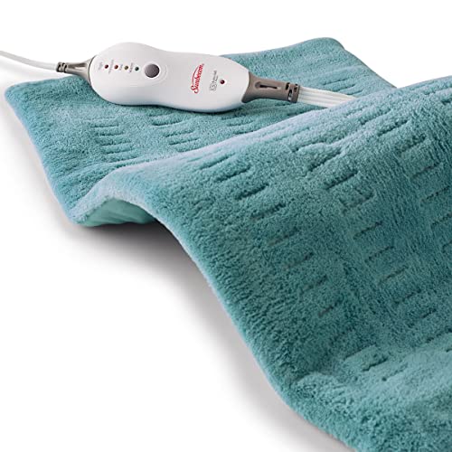 Sunbeam Heating Pad for Back Neck and Shoulder Pain Relief with Auto Shut Off Extra Large 12 x 24 Teal
