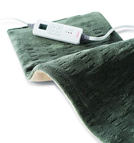 Sunbeam Heating Pad for Back Neck and Shoulder Pain Relief with Auto Shut Off and 6 Heat Settings Extra Large 12 x 24 Green
