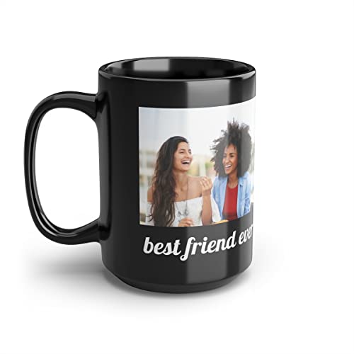 Personalized Black Coffee Mug with Custom Options  Add Name Text Photo Picture for Gifts 15oz