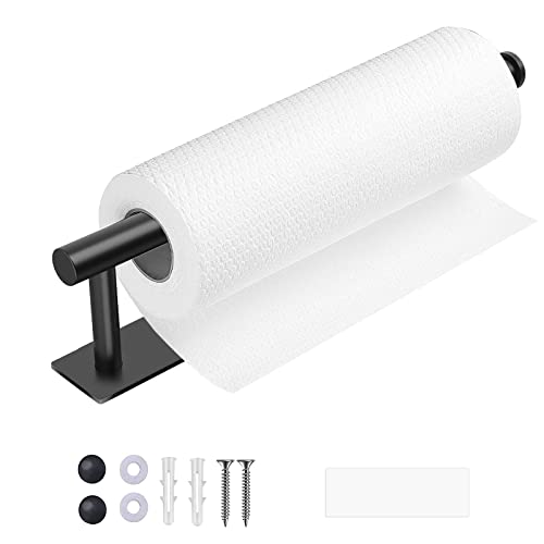 Paper Towel Holder Wall MountAdhesive or Drilling Stainless Steel Paper Towel Holder for Kitchen Bathroom