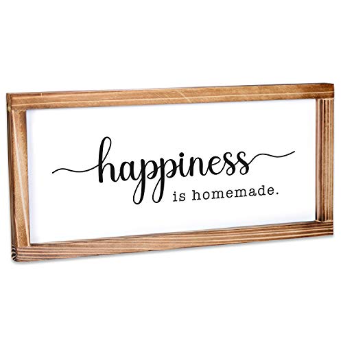Happiness Is Homemade Sign For Kitchen 8x17 Inch Inspirational Farmhouse Kitchen Decor Rustic Kitchen Signs Wall Decor Farmhouse Homemade Sign For Kitchen Farmhouse Kitchen Wall Decor Wood Framed