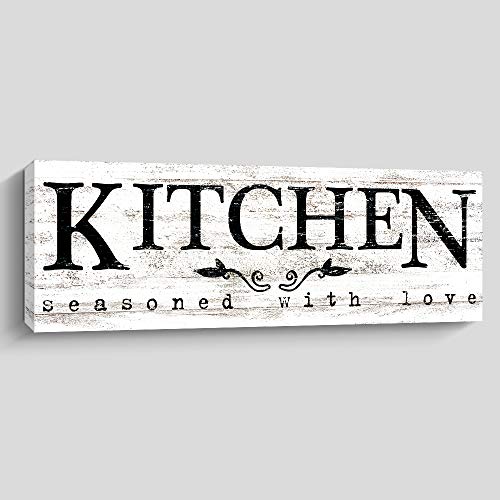 Rustic Kitchen Sign Decor Kitchen Seasoned with Love  Black White Funy Inspirational Home Farmhouse Kitchen Decoration (55 X 165 INCH)