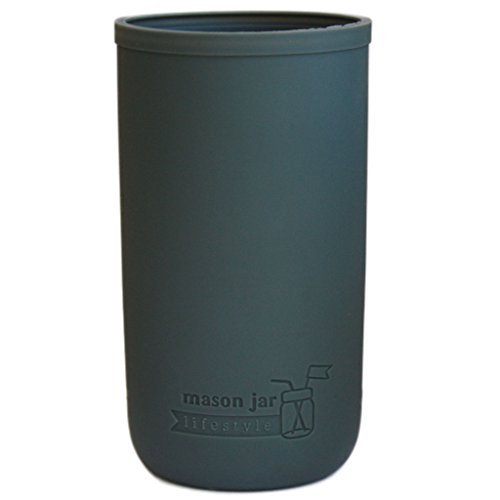Pint  Half 24oz Silicone SleevesJackets for Protecting Ball Jars by Mason Jar Lifestyle (Charcoal Gray 2 Pack)