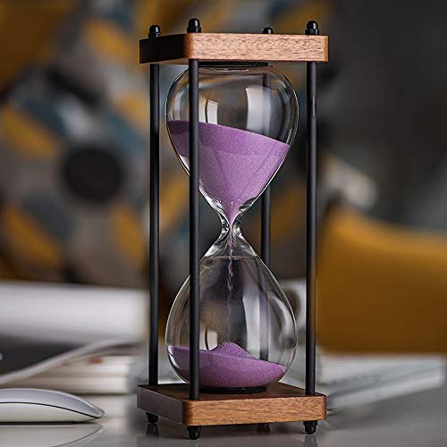 Large Hourglass Timer 30 Minute Decorative Wooden Sandglass Purple