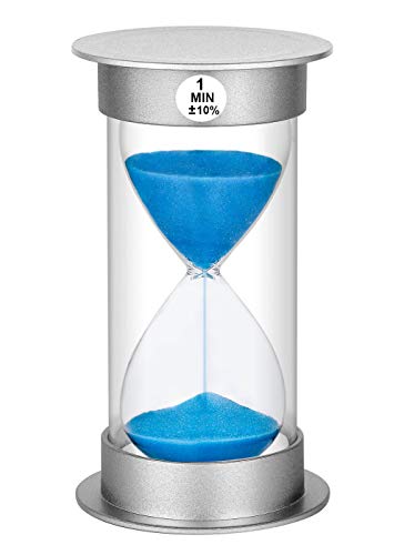 Sand Timer 1 Minute Hourglass Timer Plastic Sand Watch 1 Minute Small Sand Clock one Minute Hour Glass Sandglass Timer for Kids Games Decoration Classroom Kitchen (1 Min Blue Sand)