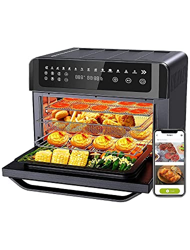 Gevi Air Fryer Toaster Oven Combo Large Digital LED Screen Convection Oven with Rotisserie and Dehydrator Extra Large Capacity Countertop Oven with Online Recipes