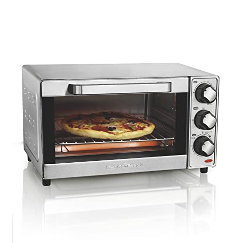 Hamilton Beach Countertop Toaster Oven  Pizza Maker Large 4Slice Capacity Stainless Steel (31401)