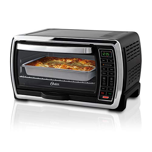 Oster Toaster Oven  Digital Convection Oven Large 6Slice Capacity BlackPolished Stainless