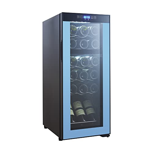 Vaykold 18 Bottle Compressor Wine Cooler Refrigerator Dual Zone  Large Freestanding Wine Cellar For Red White Wine or Beers  41f64f Digital Temperature Control Fridge Glass Door