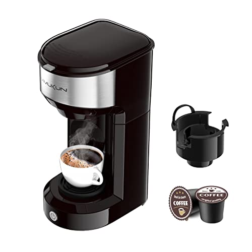Single Serve Coffee Maker Coffee Brewer for KCup Single Cup Capsule and Ground Coffee Single Cup Coffee Makers with 6 to 14oz Reservoir Mini Size