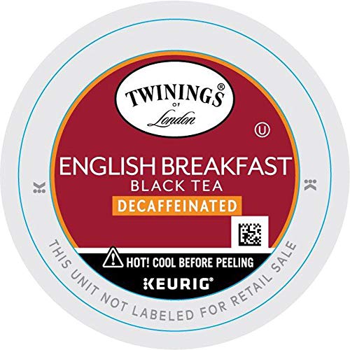 Twinings of London Decaffeinated English Breakfast Tea KCups for Keurig 48 Count
