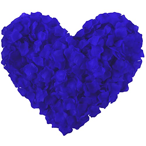 Nine to Nine Pack of 1000 Rose Petals Artificial Flowers for Decoration Wedding Party(Royal Blue)