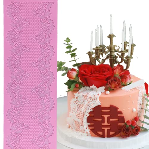Anyana 12 sugar edible floral French Empire lace cake silicone Embossing Mat Texture fondant impression lace mat decorating mold gum paste cupcake topper icing candy imprint baking moulds craft