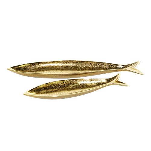 CosmoLiving by Cosmopolitan Aluminum Fish Tray Set of 2 24 17W Gold