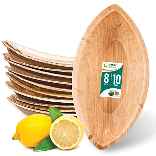 Verde Planet  Biodegradable Ecofriendly Disposable Sturdy Elegant Premium Quality Plates (8 Boat Tray  10 Ct)