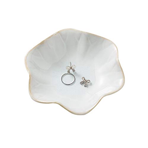 KIMRAMIC ring holder for jewelryleaf shape jewelry dishwhite necklace trayearring holderelephant gift for womenleaf white