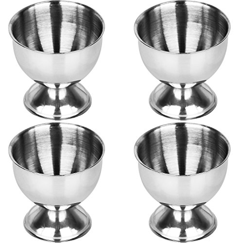 Egg Cup Anwenk Egg Tray Stainless Steel Soft Boiled Egg Cups Holder Stand Dishwasher Safe (4 Packs)