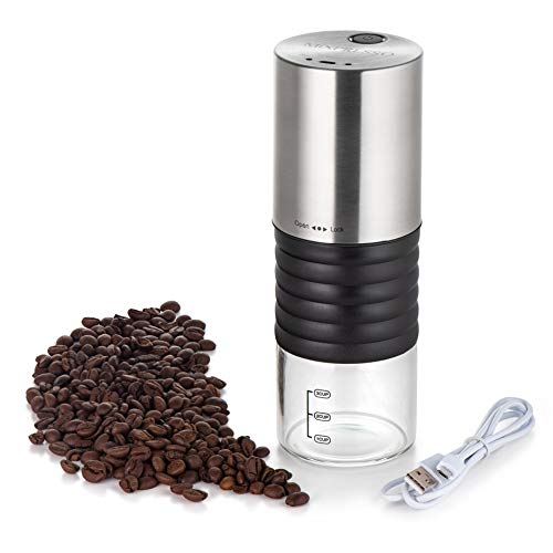 Mixpresso Electric Coffee Grinder With USB And With Easy OnOff Button Coffee Bean Grinder  Spice Grinder For Herbs Nuts  Grains Spice Mill